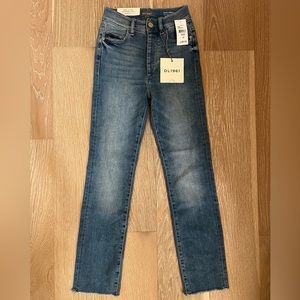 DL1961 Mara Ankle High-Rise Instasculpt Straight, Crosswall, Size 24